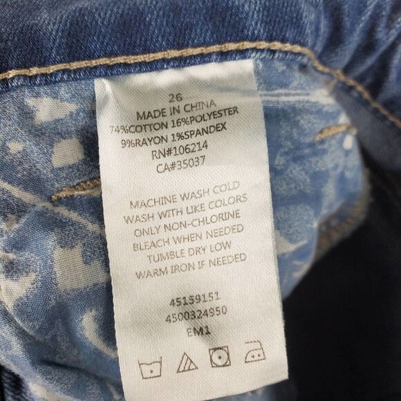 Sam Edelman Mid Rise Skinny Ankle Jeans Frayed Embroidered Ankle Denim Stretch - Picture 8 of 12